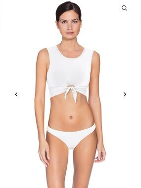 NWT Robin Piccone White Ava Tank Bikini Top Size medium